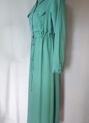 Мятно- бирюзовое длинное демисезонное платье  mia line(размер 40-42)3 фото
