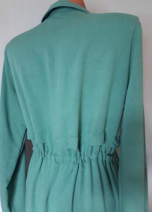 Мятно- бирюзовое длинное демисезонное платье  mia line(размер 40-42)5 фото