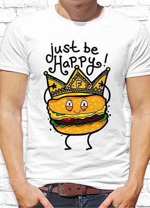 Мужская футболка push it с принтом король гамбургеров _just be happy!_ фп000753