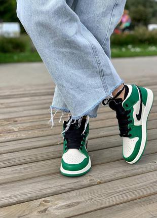 Кроссовки nike air jordan 1 retro mid ‘pine green’ зелёные5 фото