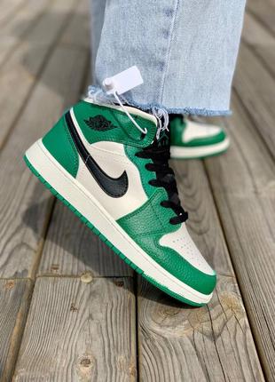 Кроссовки nike air jordan 1 retro mid ‘pine green’ зелёные3 фото