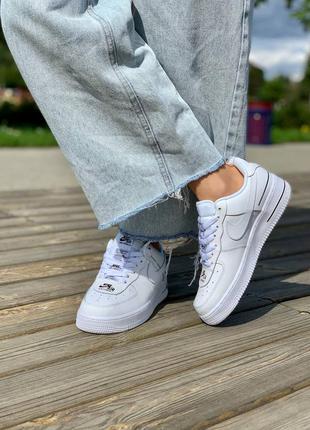 Кроссовки nike air force 1 low double air ‘white black’ белые3 фото