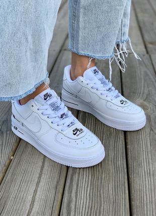 Кроссовки nike air force 1 low double air ‘white black’ белые6 фото