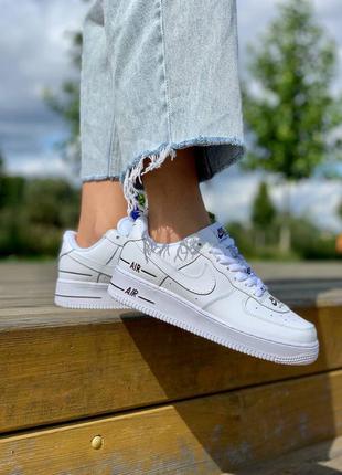 Кроссовки nike air force 1 low double air ‘white black’ белые2 фото