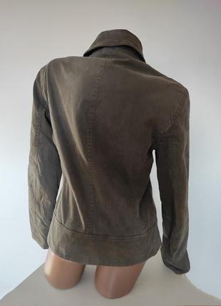 Курточка зам кожа marella марелла фирменная оливковый серая3 фото