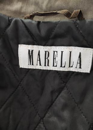 Курточка зам кожа marella марелла фирменная оливковый серая9 фото