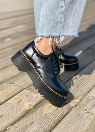 Ботинки осенние dr. martens 8053 platform black polished smooth чёрные5 фото