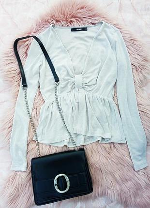 Шикарна блузка топ з бантом воланами і рюшами