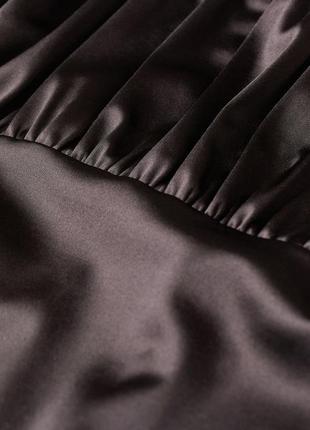 Платье с пышным рукавом h&m темно-коричневый2 фото