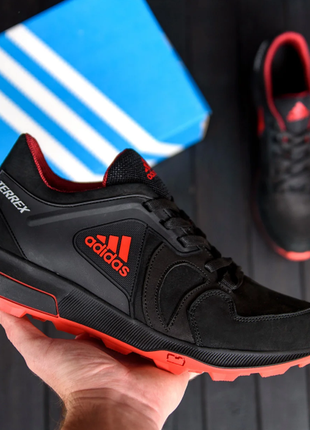 Чоловічі шкіряні кросівки adidas terrex black ах кр