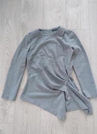 Теплая убашка блуза  с шерстью zara р.s 6