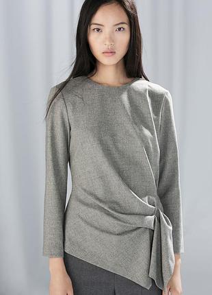 Теплая убашка блуза  с шерстью zara р.s 5