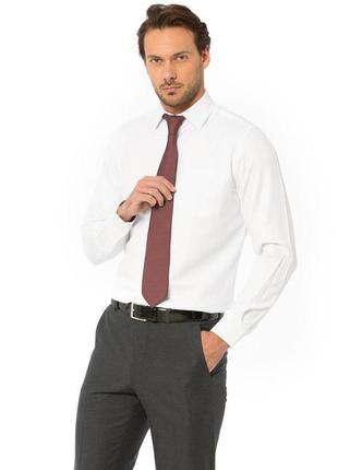 Белая мужская рубашка классика lc waikiki/лс вайкики с карманом на груди1 фото