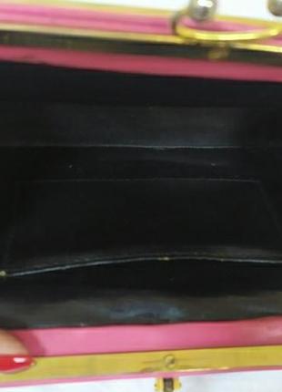 Вінтажна рожева сумочка з довгою ручкою ланцюжком.7 фото