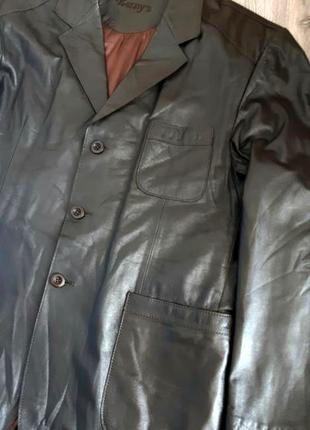 Benny's пиджак коричневый ,куртка кожа 100% ,размер 56-58