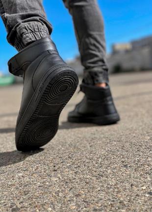 Чоловічі високі повністю демісезонні чорні кросівки під бренд 🆕 недорогі кросівки9 фото