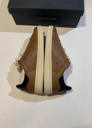 Мужские новые кожаные кроссовки tommy hilfiger lutwin brown leather sneaker tmlutwin 457 фото