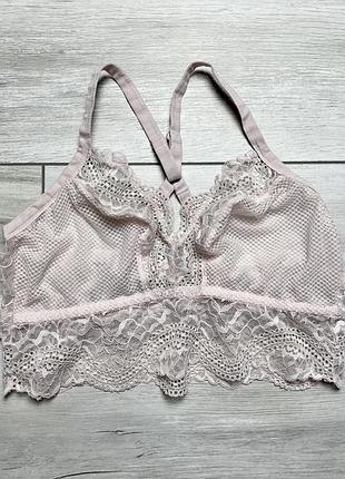 Нежно розовый кружевной топ бра