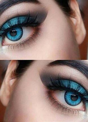 Якісні кольорові блакитні лінзи лялькові