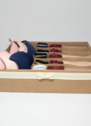 Комбінований органайзер для зберігання бюстиков, трусів і шкарпеток6 фото