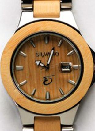 Часы из дерева унисекс silvano2 фото