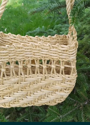 Сумка плетеная из листьев кукурузы ручной работы3 фото