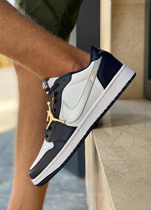 Кросівки Nike air jordan retro i 1 low university gold black Pantone 553558-700 1