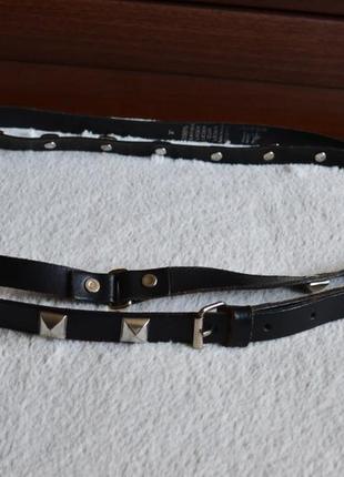 H&m кожаный двойной ремень пояс на талию с заклепками.1 фото