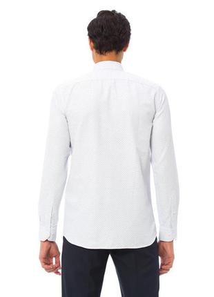 Белая мужская рубашка lc waikikiлс вайкики с мелким синим принтом3 фото