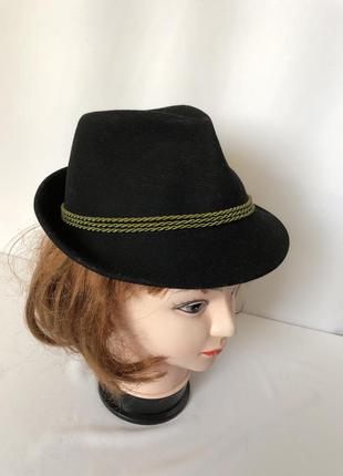 Баварская альпийская шляпа черная зеленый шнур6 фото