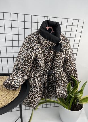 Тигрове тепле пальто на флісі до 0 градусів2 фото