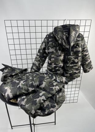 Куртка трансформер відстібні рукава на флісі діно з ріжками9 фото