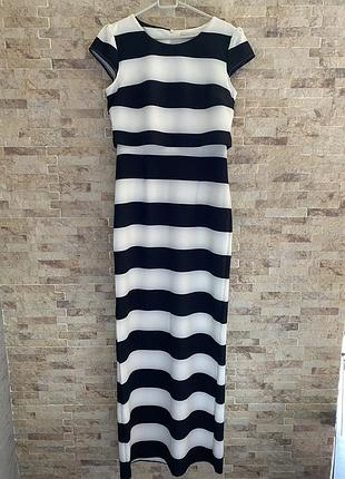 Сукня вечірня чорно-біле, смугасте,