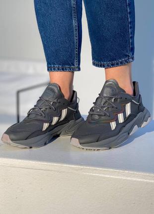 Кроссовки adidas ozweego dark grey/mint6 фото