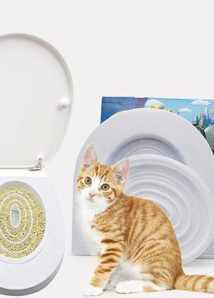 Набор для приучения кошек к туалету citikitty cat toilet training kit - накладки на унитаз5 фото