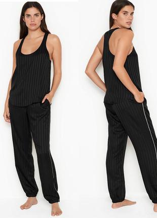 Новинка! сатинова піжама, атласна піжама, майка і джогери victoria's secret, вікторія сікрет