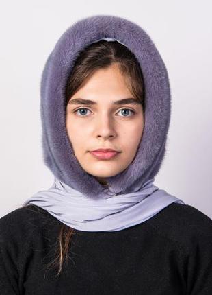 Женский капор из меха цельной норки