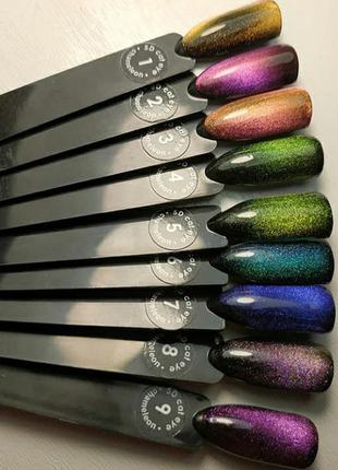 5d гель-лак, кошачий глаз.