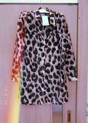Полупрозрачная леопардовая рубашка monki1 фото