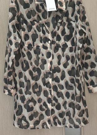Полупрозрачная леопардовая рубашка monki2 фото
