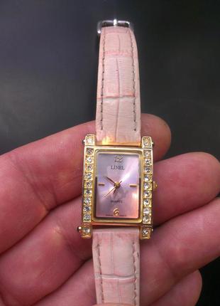 Симпатичные кварцевые женские часы со стразами, linel, 90е