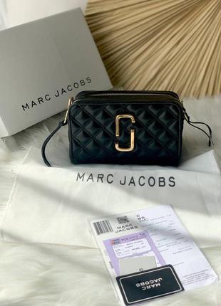 Marc jacobs black женская черная миленькая трендовая стильная сумочка с ремешком бренд жіноча маленька модна чорна сумка8 фото