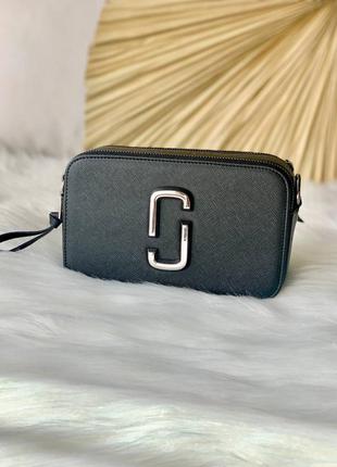 Marc jacobs black/silver жіноча чорна стильна брендова сумка з ремінцем тренд жіноча маленька чорна модна сумка2 фото