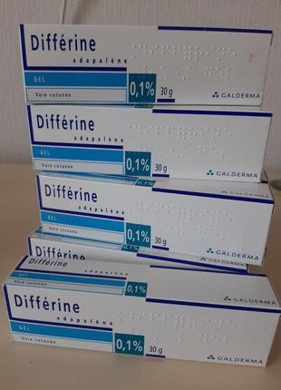 Differin gel, діфферін, adapalene адапален 0.1 оригінал 30гр. (франція)3 фото