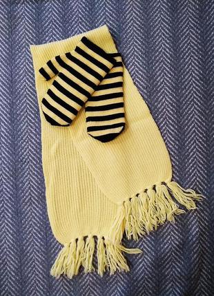 Очаровательный и качественный набор варежки + шарф