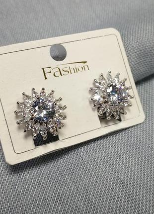 Клипсы нарядные пусетами солнце