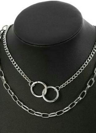 Ожерелье колье чокер набор цепочек в богемном стиле9 фото