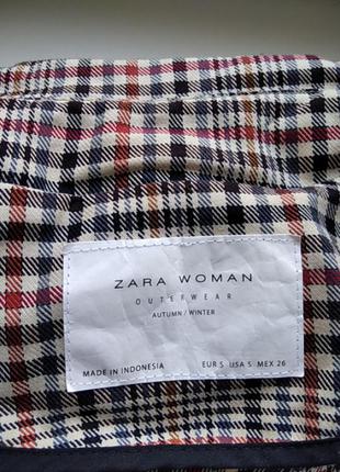 Zara демисезонное пальто размер s клетка6 фото