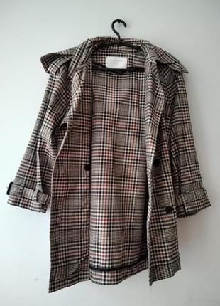 Zara демисезонное пальто размер s клетка9 фото