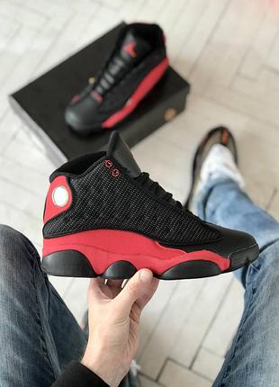 ☄️новинка: nike air jordan 13 black red